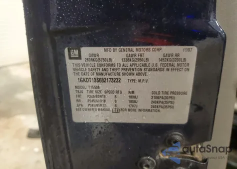 2008 GMC Envoy z USA, uszkodzony, nr VIN 1GKDT13S682173232